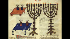 15th century manuscript candelabra menorah medieval
