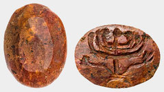 Ancient Intaglio Red Jasper Menorah Roman medallion