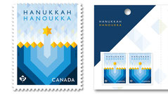 Hanukkah stamp menorah Canada 2017 Post