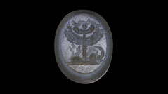 early Jewish nicolo ring stone menorah 