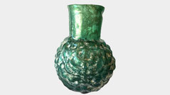 Ancient Roman glass jar menorah Jewish symbol
