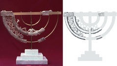 Marble menorah from the Synagogue in Sardis Turkey