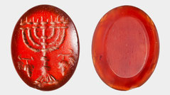 stone seal gem seven-branched menorah
