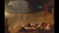 Belshazzar's Feast John Miller, oil painting Menorah 