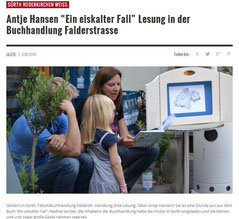 Kinderbuch Lesung "Ein eiskalter Fall" in der Buchhandlung Falderstrasse, Köln