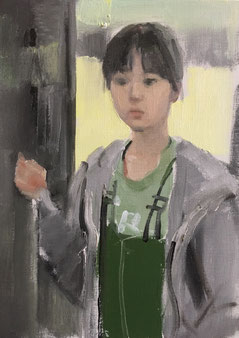 旅の途中①(2月23日から描き始め)4号 油彩