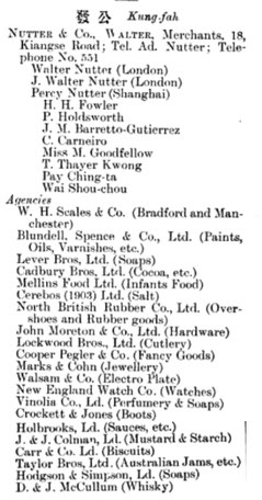 Nutter & Co. in the Hong list entry in 1908