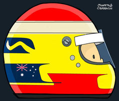 Helmet of Ryan Briscoe by Muneta & Cerracín