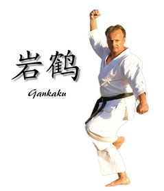 Typische Stellung in der Kata "Gankaku"