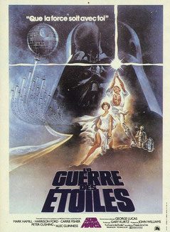 Affiche du filme "La guerre des Etoiles" de G. Lucas, 1977 (DR).