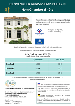 Les Regles D Affichage En Chambres D Hotes Professionnels Du Tourisme En Aunis Marais Poitevin