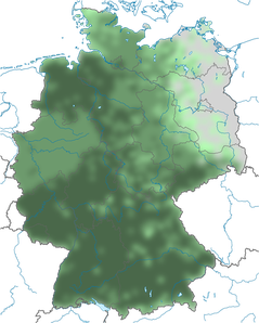 Karte zur Verbreitung der Rabenkrähe in Deutschland
