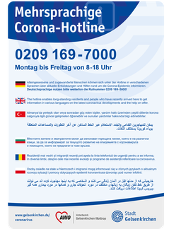 Flyer der Stadt zur Corona Hotline