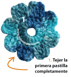 Cómo tejer un a flor o pastilla redonda a crochet