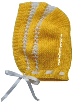 Gorrito para recien nacido en dos agujas new arrivals