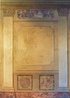 Parete ottocentesca realizzata su tela appesa per esposizione antiquaria (1997), Palazzo Corsini, Firenze