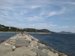 L'anse des pins (au fond) - Plages du Mourillon