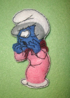 abuelita pitufo de fieltro