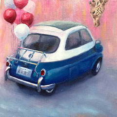ノリコミシマの描く車の油絵、norico mishima’s car oil painting.