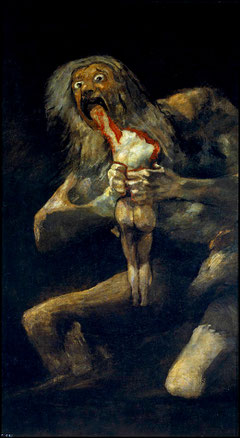 Francisco de Goya,Saturno devorando a un hijo,1819-23.Museo del Prado