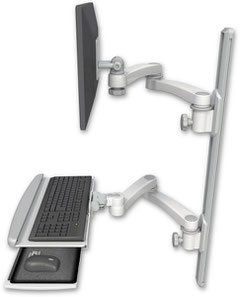 ASEV65-T36D-KUB-A4　＊T36=ウォールトラックの長さが36インチ(約91.4cm）  ディスプレイキーボード用ワークステーション