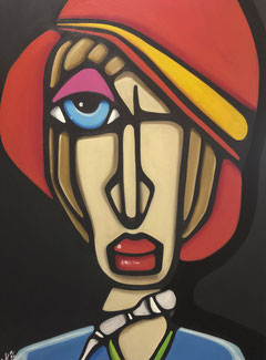 Woman With Hat X 50 x 70 Acryl  