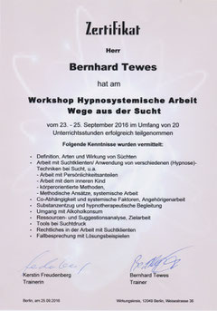 Zertifikat "Wege aus der Sucht"