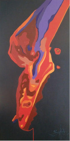 Feel it, acrylic on canvas, 100cm x 50cm