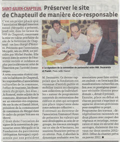 Article de presse Le Progrès - La Tribune du 27/11/2011