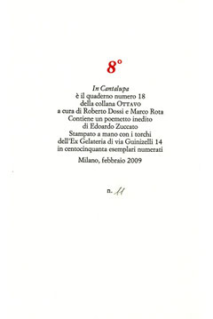 colophon stampato a due colori numerato