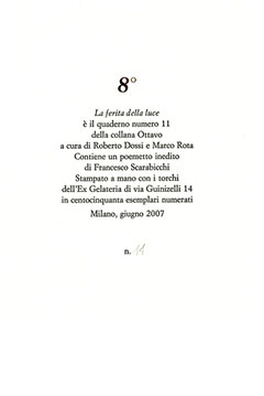 colophon stampato a due colori numerato