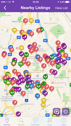 use happy cow to find vegan and veg-friendly restaurants while traveling