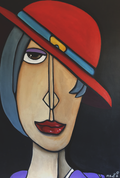 Woman With Hat I 50 x 70 Acryl