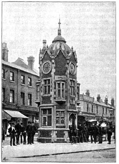 Aston Cross clock from R K Dent 1894 'The Making of Birmingham'