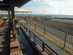 道の駅の足湯に浸かって、しばし休憩