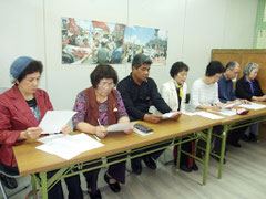 抗議声明を発表した平和憲法を守る八重山連絡協議会=2日午後、八重山地区労働組合協議会事務所