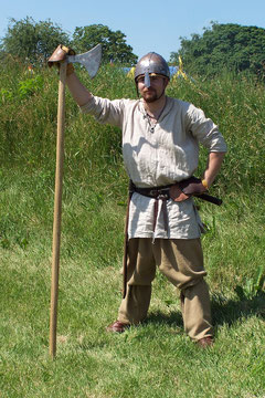 An Anglo-Saxon warrior (re-enactment) photographed by One Lucky Guy on Flickr; Creative Commons