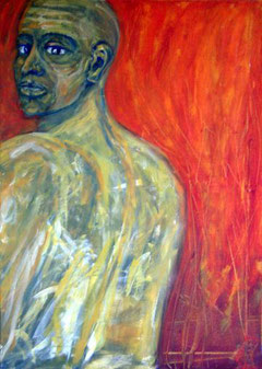 Mars, 50 cm x 70 cm, Gouache u. Acryl auf Baumwolle, 2005