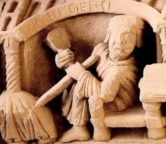Michaelis me fecit. Église de San Cornelio y San Cipriano, Revilla de Santullán, Palencia, Espagne, XIIe siècle