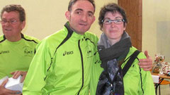 Sylvain et Julie, le duo cheville ouvrière du trail des Moulins. À gauche, le « super vétéran » Claude Jan.