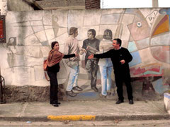 Tour guide Paola Loi and Aldo Pinna (driver)