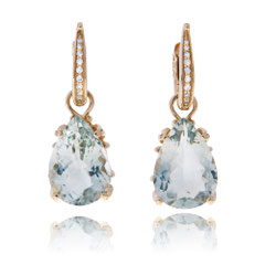 Rotgold Ohrringe mit Turmalinen und Brillanten aus der Gremlin Kollektion der Goldschmiede OBSESSION in Zürich und Wetzikon.