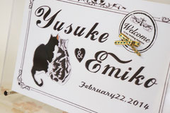 ラブ猫のウエルカムボード