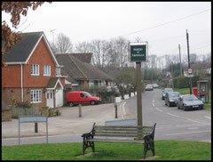 The Village Sign and Green. Fawkham.