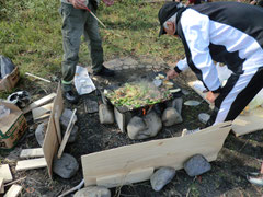 瀬戸川河川敷でBBQ