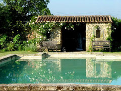 The swimming pool at castle bed and breakfast