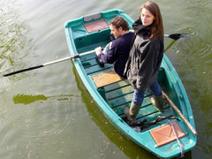 rowing around the moat at Tennessus castle B&B