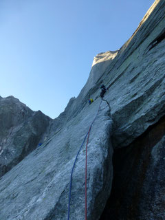 Piz Badile, Nordwand, Via Cassio, Rebuffat, Rebuffatverschneidung, Rebuffat diedre