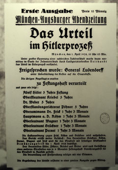 Urteil im Hitlerprozess 1924