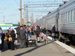 Transsibérien en gare - Moscou Pékin - voyage transsibérien